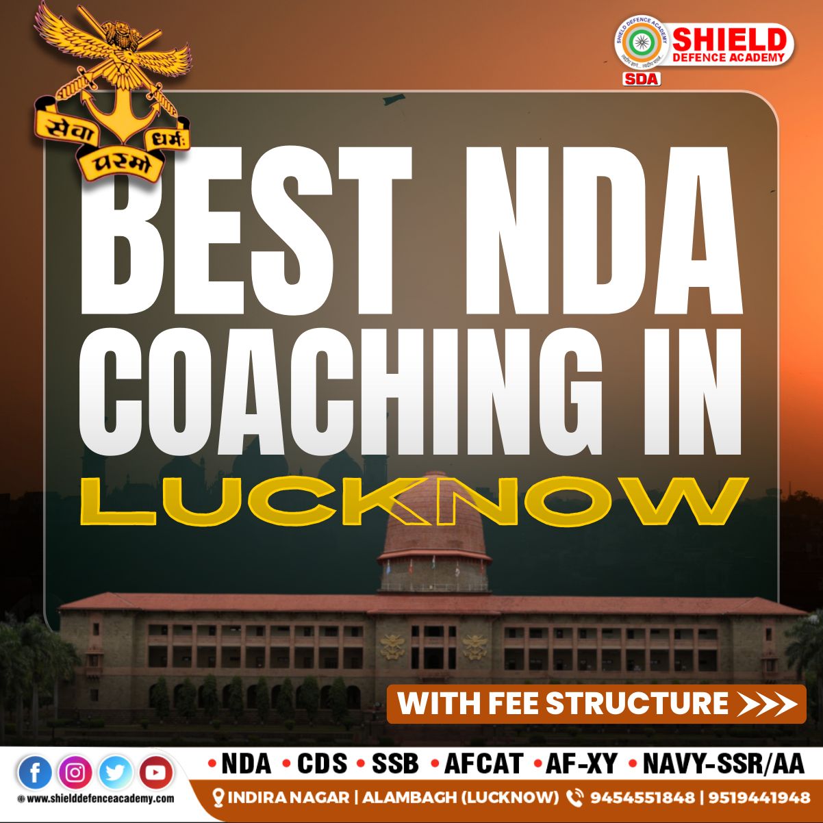 best nda coaching in lucknow fees structure of shielddefenceacademy